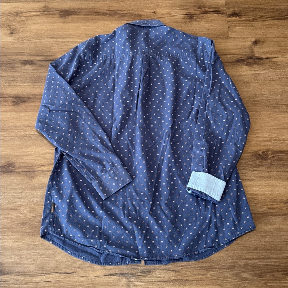 Ben Sherman Men's Long Sleeve Button Down Blue Shirt. Size XL - Picture 4 of 6
